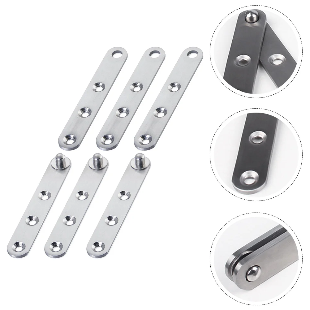 

6 Pcs Heavy Rotating Shaft Hinge Kitchen Cabinet Door Hinges Stainless Steel