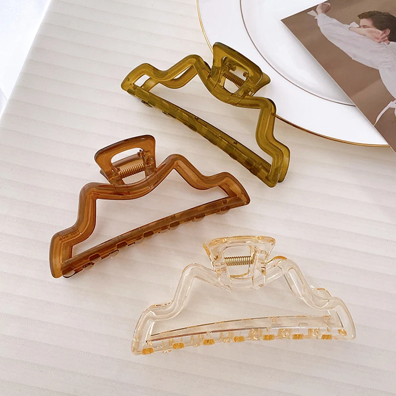 

Korea Trendy New Big 12.3cm Sporty Style Resin Hair Clips Accessories For Women Girls Beautiful Hairpins Headdre Free Shipping