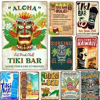 painting tiki barrules tin plaque for pub music bar club decoration home decor vintage metal plate sign wall poster