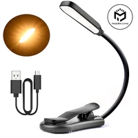 rechargeable book light 7 led reading light with 3 level warm cool white daylight flexible easy clip night reading lamp in bed