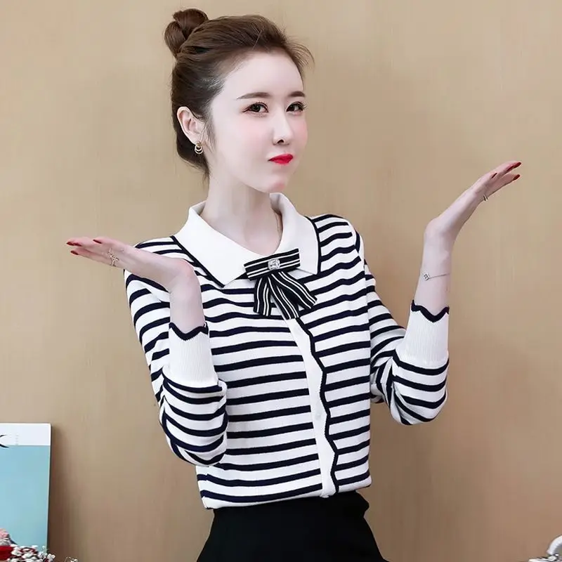 

Woman Sweaters Pullover Women's Autumn and Winter Loose Peter Pan Collar Pullover Sweater Femme Chandails Women's Clothing E309