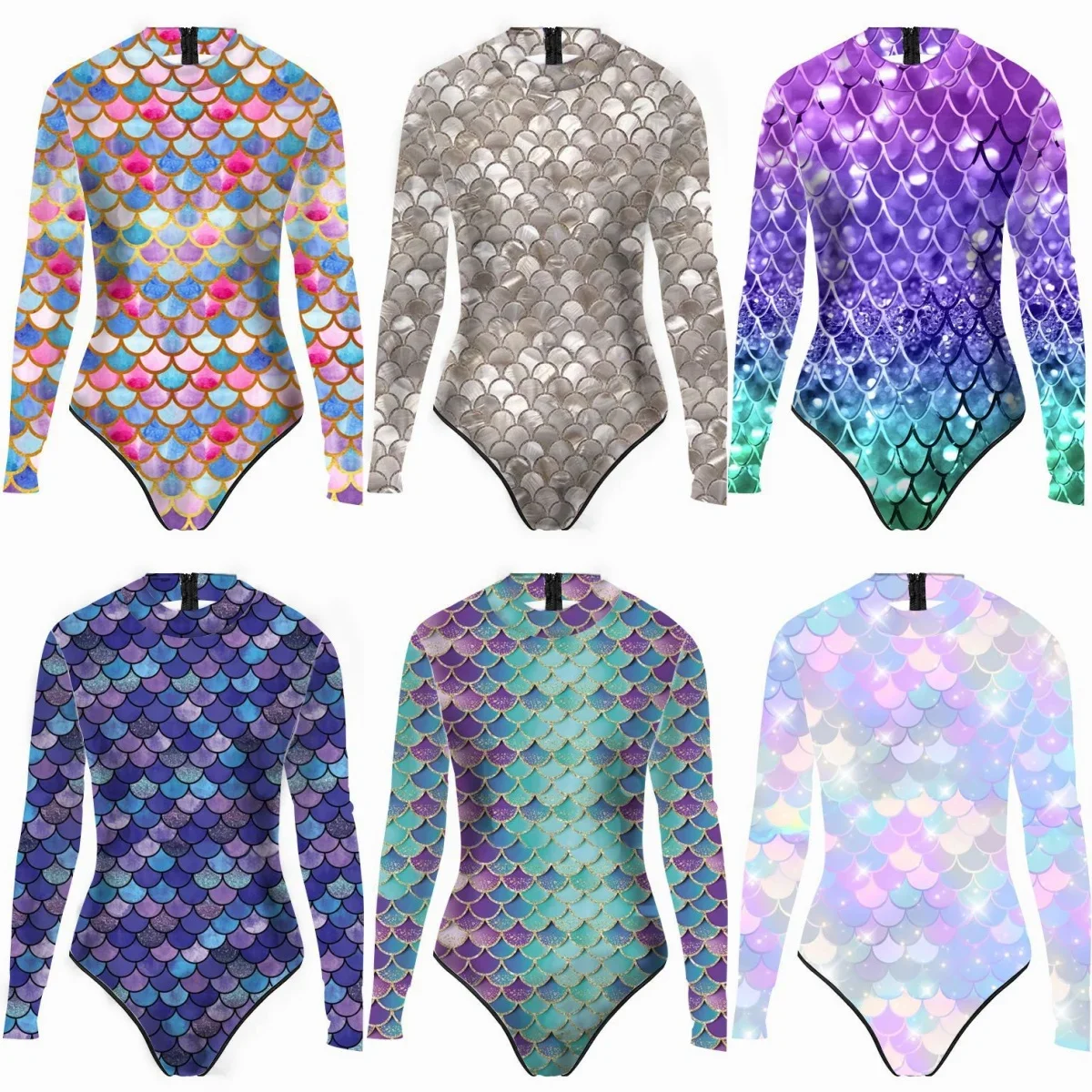 Женский цельный купальник-русалка с рыбьей чешуей и 3D принтом бикини для