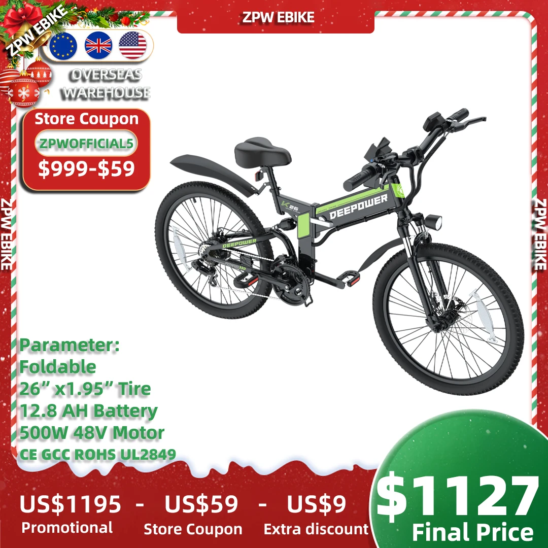 

Bicycle Mountain Ebike 250W/500W Motor Electric 48V 12.8 26MPH 26INCH Bike Aluminum Alloy Suspension Fork Off-road Electric