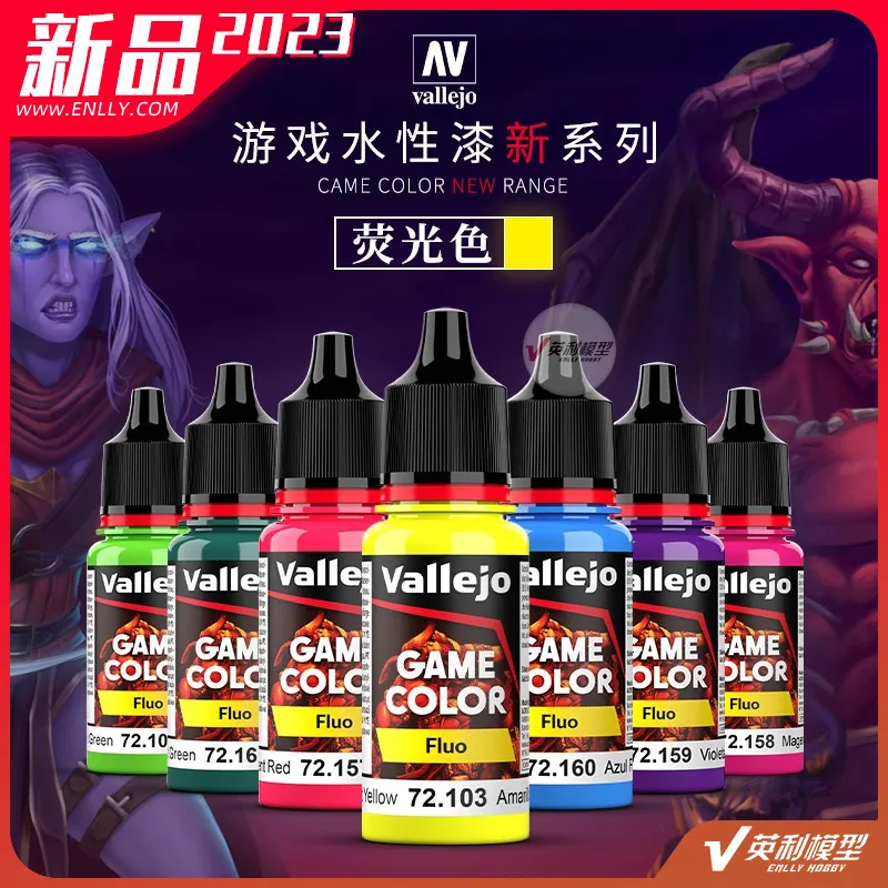 

Vallejo AV Paint Fluorescence Color Environmentally Friendly Water Warhammer Game GAME new series 18ml Model Painting