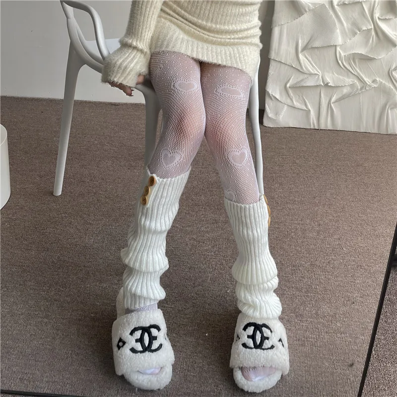 Heart Flower Mesh Kawaii Japanese Girl Lolita Ins Tights Stockings White Fishnet Pantyhose for Women Spring Summer Leg Stocking
