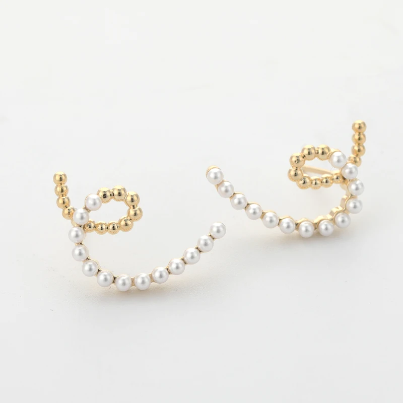 

Женские серьги-гвоздики с жемчугом, свадебный подарок