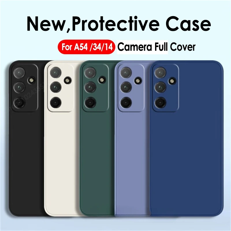 

Silicone Liquid Cover For Samsung Galaxy A34 A54 5G A14 Case Silicone For Samsang A14 5G A 54 34 A54 5G coque Shockproof Fundas