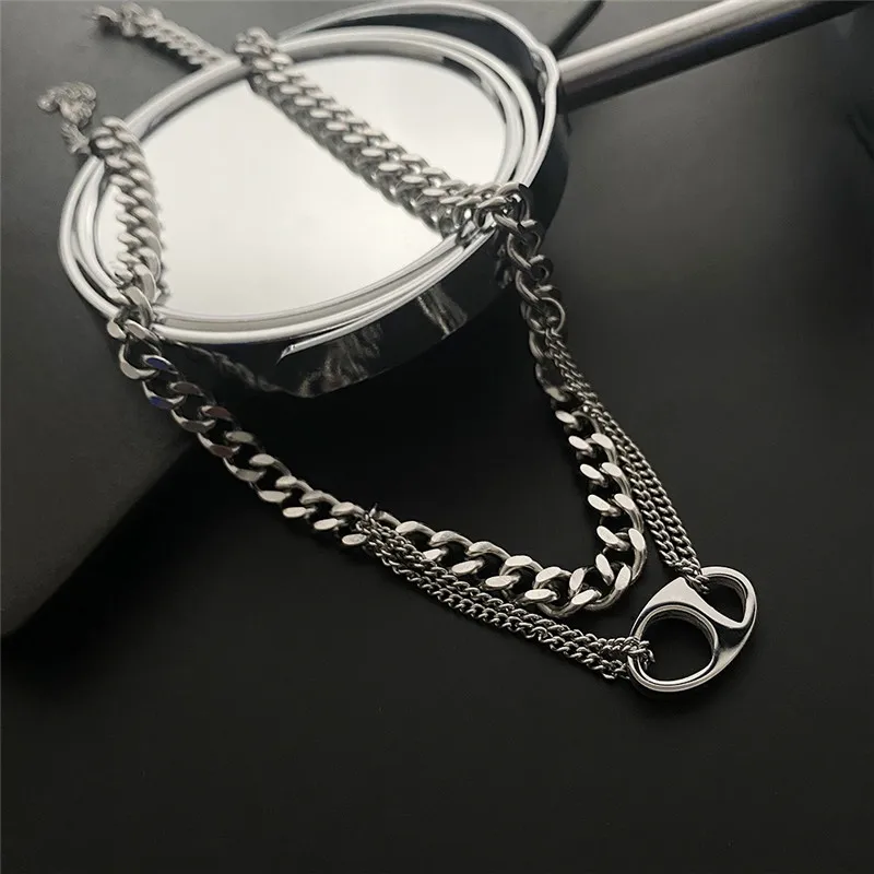 

Titanium Steel Double Layer Irregular Pig Nose Pendant Necklace for Women Minimalist Style Banquet Jewelry