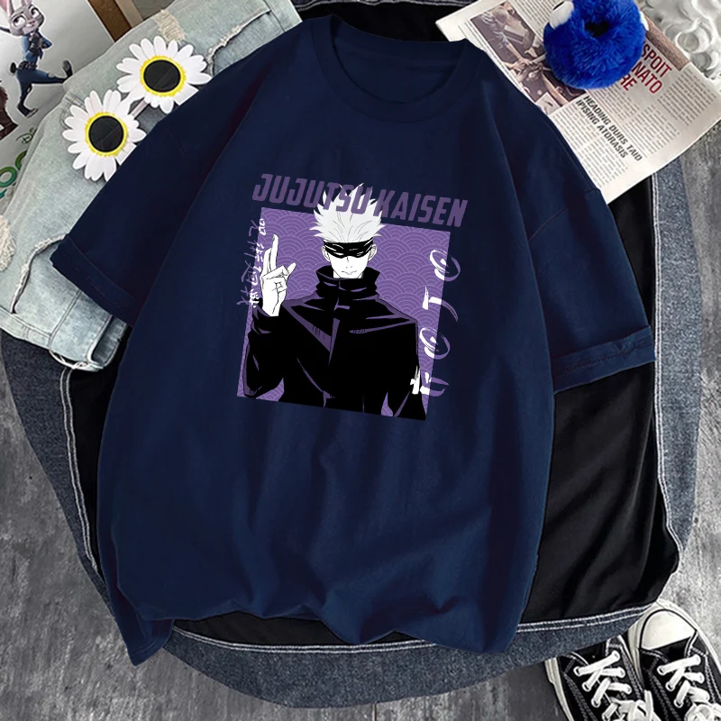 

Breathable T-shirt Breathable Jujutsu Kaisen Gojo Satoru O Neck Casual Fashion Brand Summer Personality Harajuku Graphic T shirt
