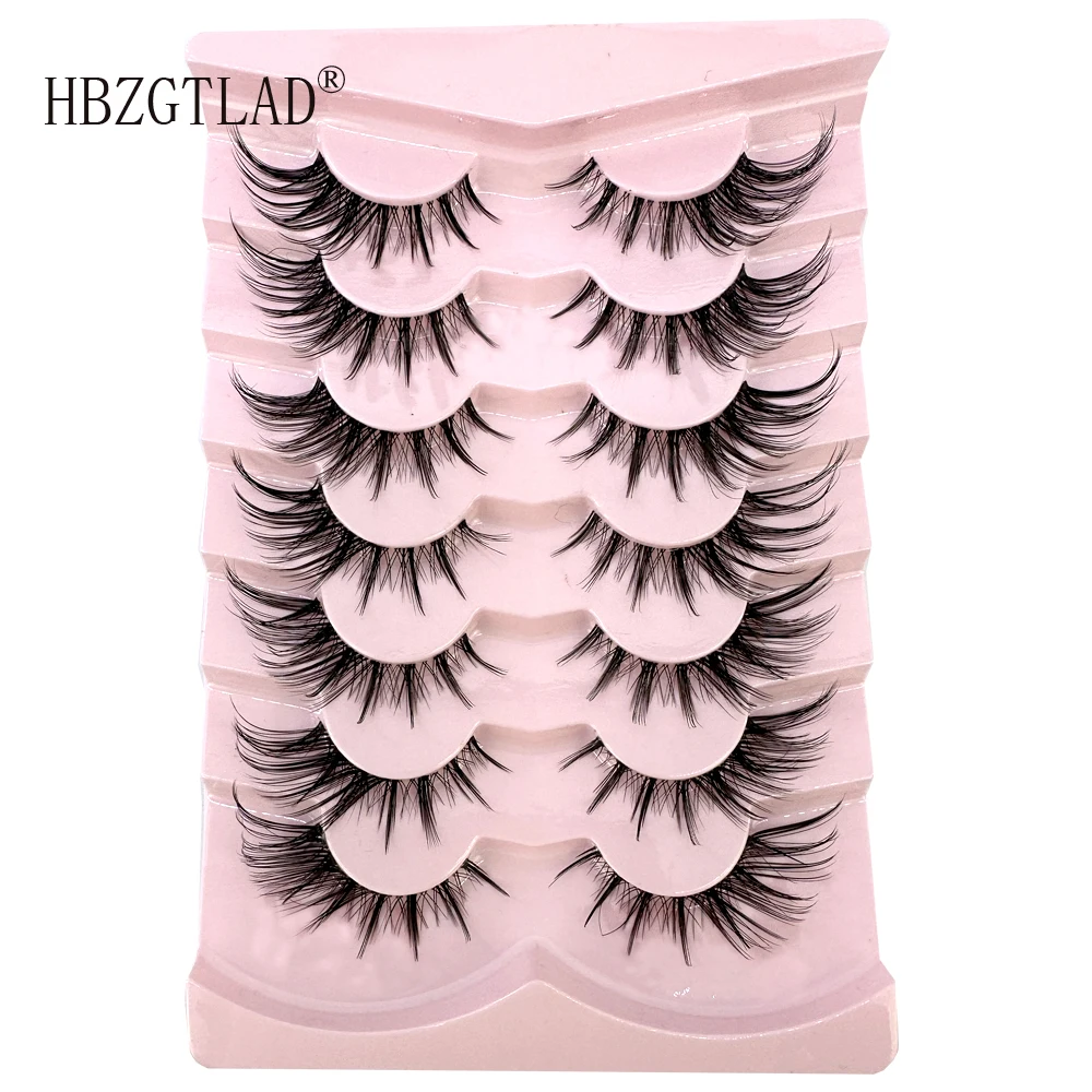 

Manga Lashes, 7 пар, косплей, искусственные 3d норковые ресницы, натуральные длинные ресницы, прозрачная лента, мягкие натуральные ресницы, Новинка