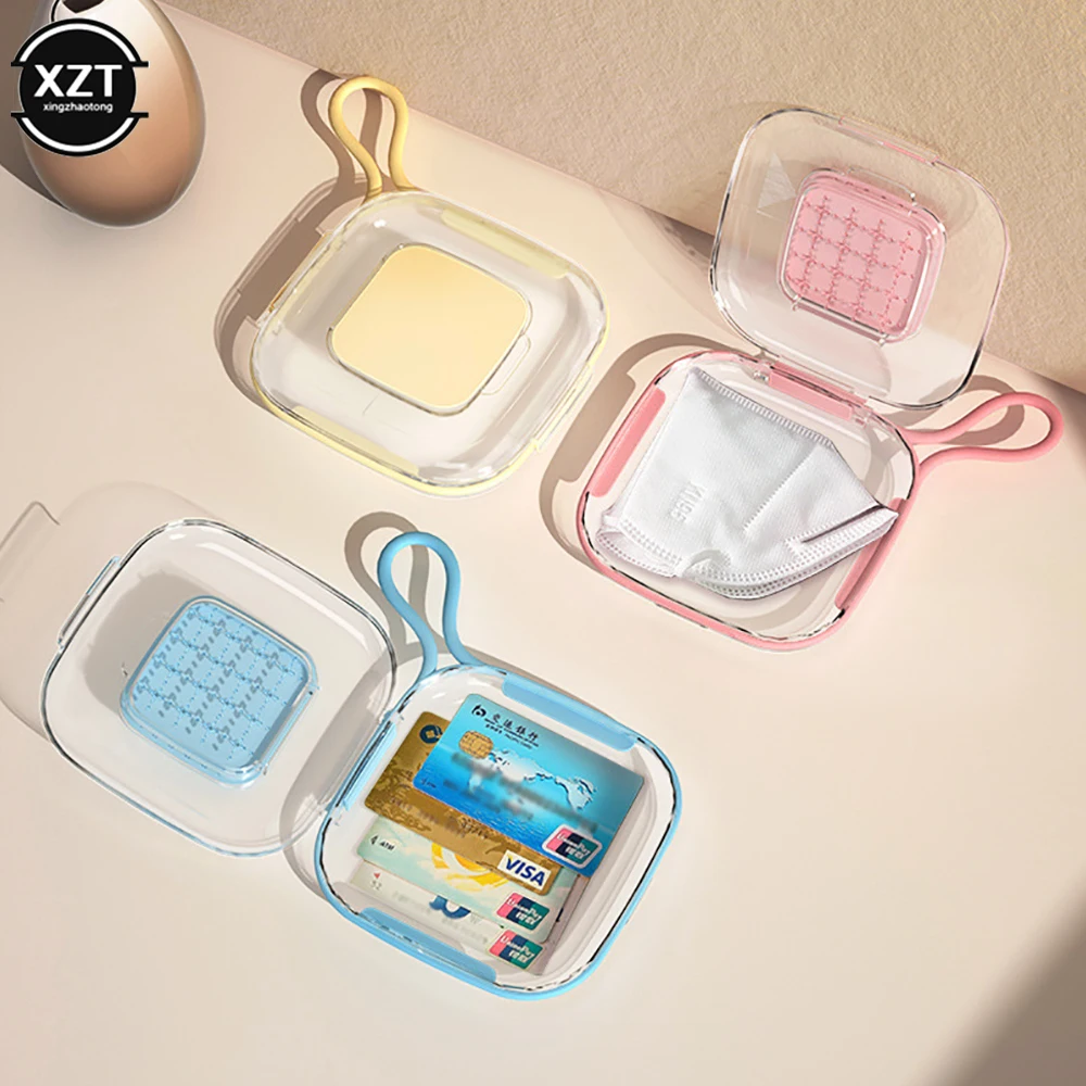 

Simple Portable Face Masks Storage Box With Lanyard Household Dustproof Moisture-proof Cover Mask Holder