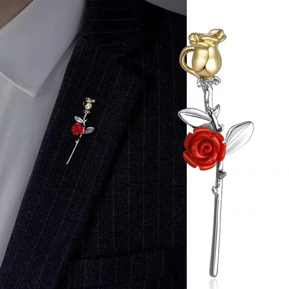 Винтажные эмалевые розы броши