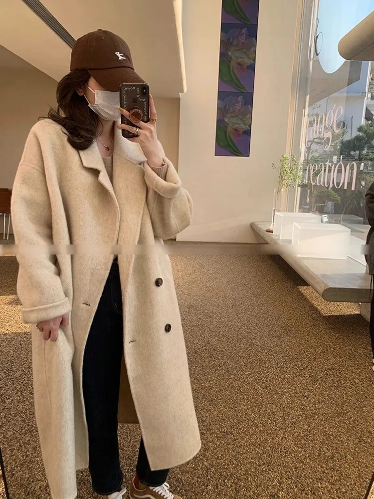 Двухстороннее кашемировое пальто для женщин