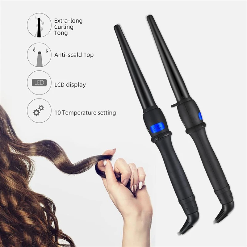 Curling Iron Liquid Crystal Single Rod Conical Rod Electric Wave Perm Rod Does Not Damage Power Generation Hair Curler images - 6