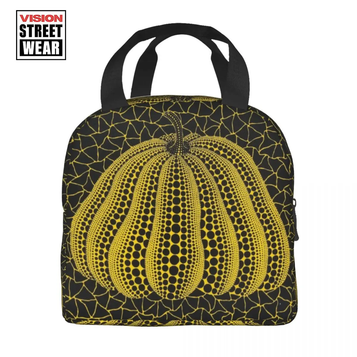 

Custom Yellow Yayoi Kusama Pumpkin Lunch Bag Women Thermal Cooler Insulated Lunch Boxes For Student School