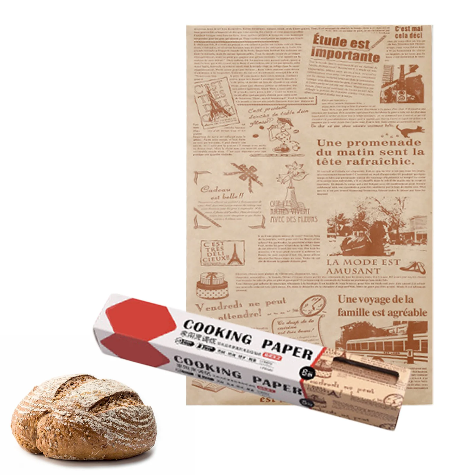 

8M Parchment Paper Baking Tools Food Grade Grease Paper Baking Paper Bread Sandwich Burger Fries Wrappers Cookie Oilpaper