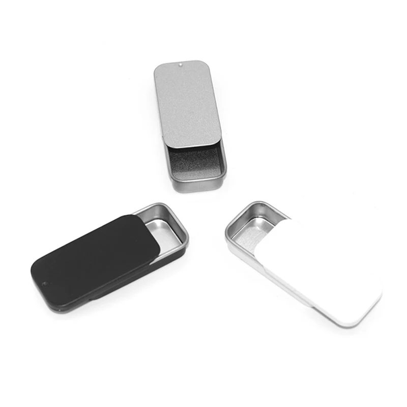 Металлическая Прямоугольная пустая Мини жестяная коробка для конфет и таблеток