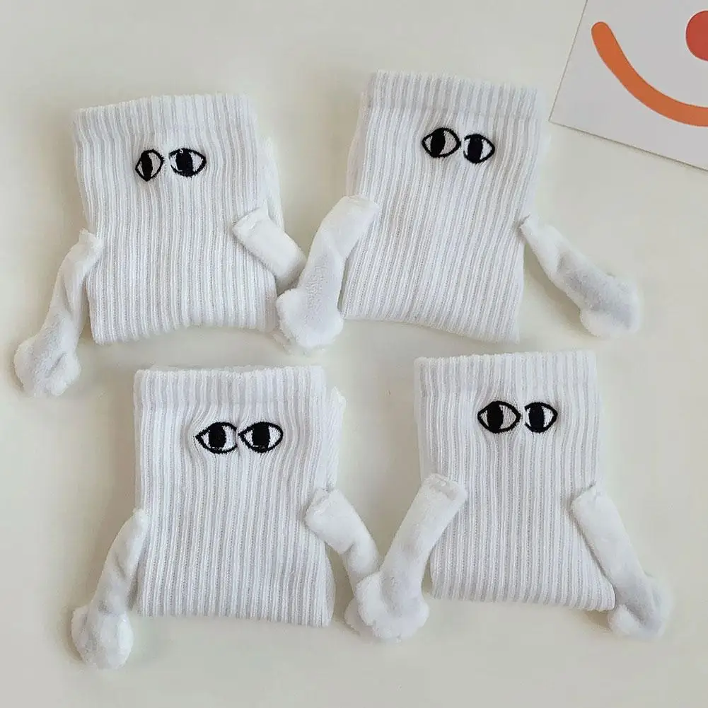 Handle Sock Magnetic Suction Couple Socks Cartoon Lovely Hand In Hand Magnetic Socks For Women Holding Hands Sock