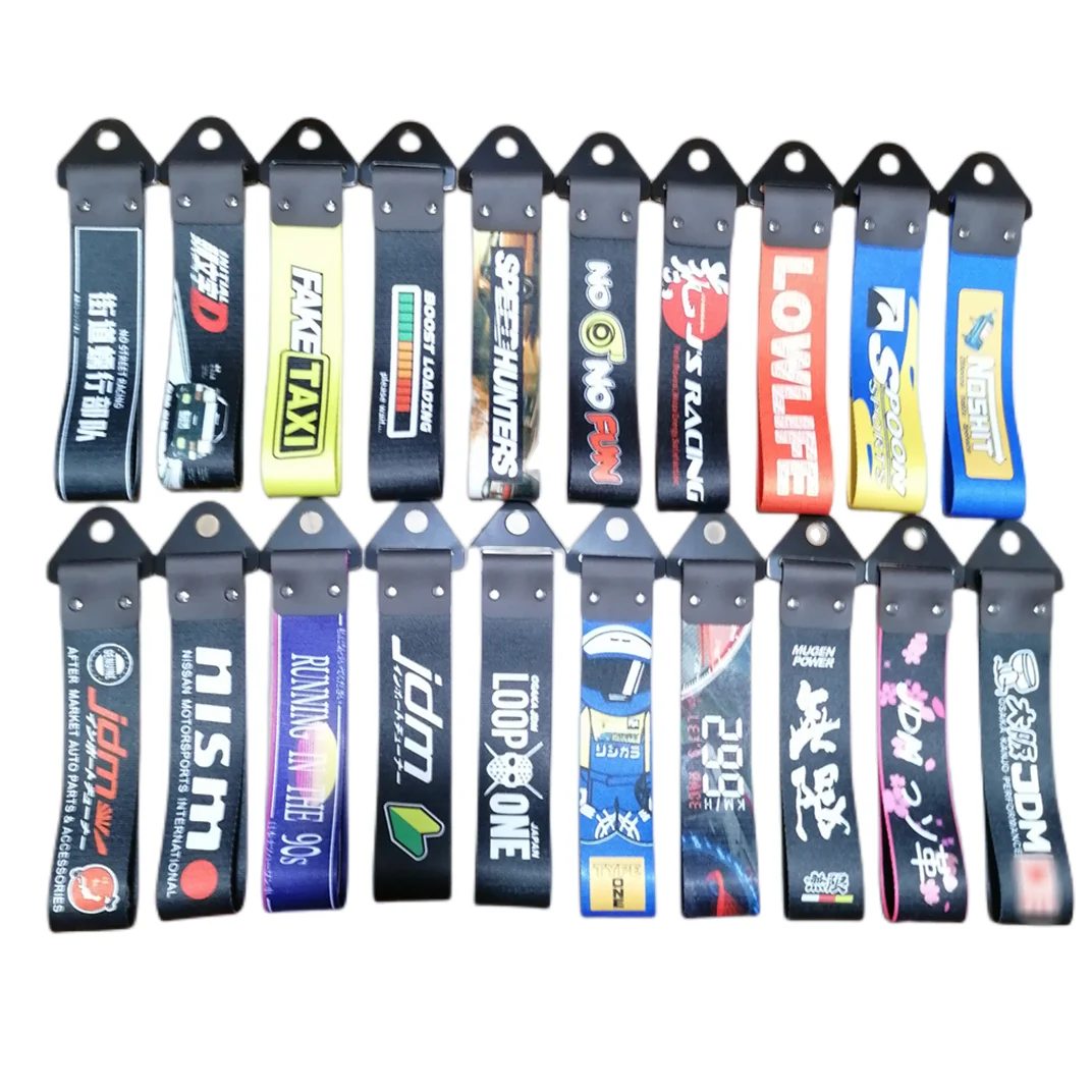 

20 типов автомобильных буксирных ремней, украшение JDM, универсальные гоночные автомобили, есть винты и гайки для NOS NISMO JDM SPOOM, поддельные аксес...