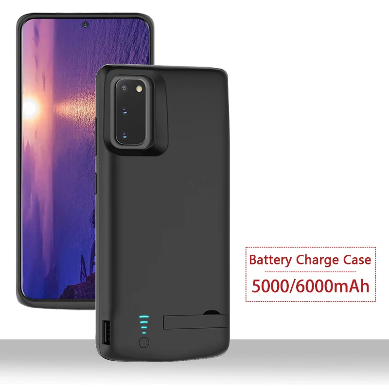 

6000mAh External Backup Battery Charger Case for Samsung S21 S20 Ultra S21 S20 Plus S20FE S10 S9 S8 Plus Power Bank Charger Case