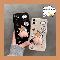 cute dog arse for apple 12 mobile phone shell peach iphone11 soft shell iphone xr case