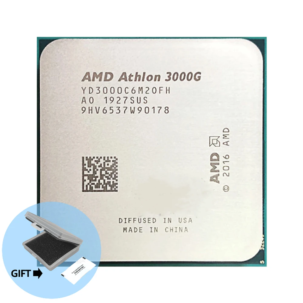 

AMD Athlon 3000G X2 3000G 3.5 GHz Dual-Core Quad-Thread CPU Processor YD3000C6M2OFH Socket AM4