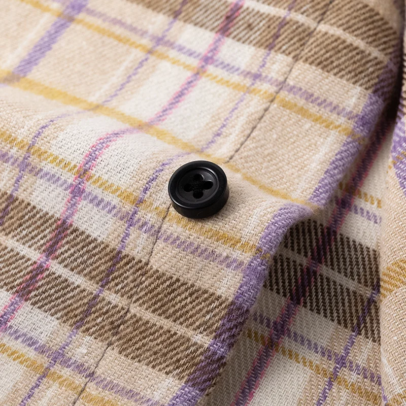 Рубашка мужская хлопковая фланелевая в клетку свободная повседневная Уличная