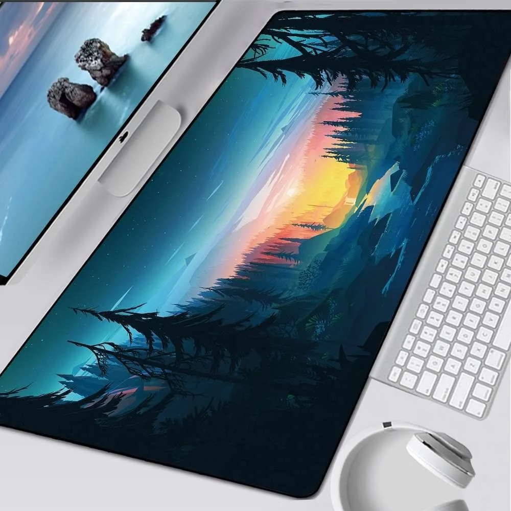 

90x40cm Mousepad for Deep forest firewatch Laptop Gamer Mousepad Gaming Mouse Pad Large Locking Edge Keyboard 70x30 cm Deak Mat
