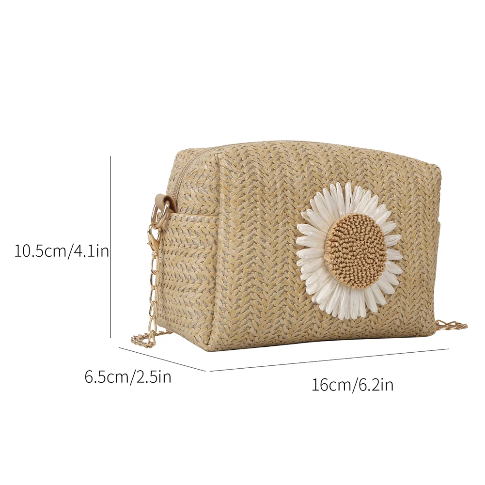 Женская модная сумка через плечо повседневная соломенная на молнии легкая