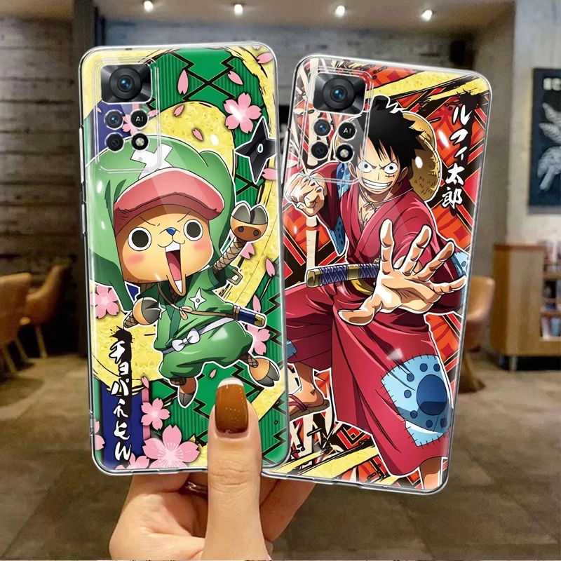 

For Xiaomi Redmi 9C 9 10C 12C 9A 9T K40 Pro Redmi9 Anime One Piece Luffy Sabo Coque Case Transparent