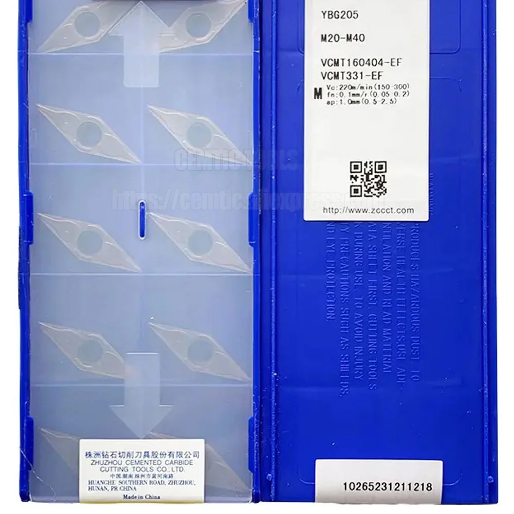 

VCMT 160404 EF ZCC VCMT160404-EF YBG205 внешний токарный инструмент с внутренним отверстием токарный инструмент