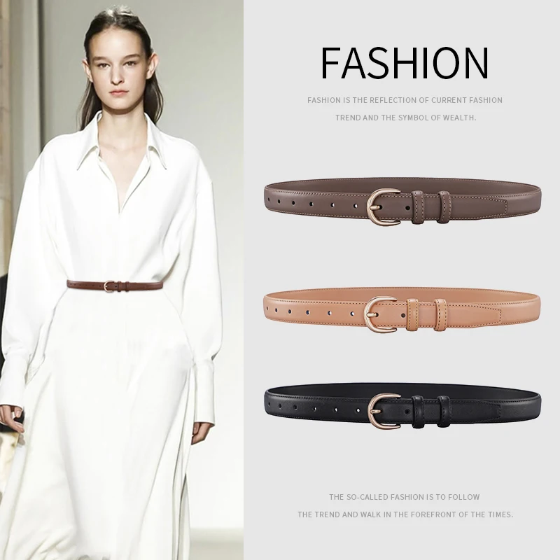 

Женский кожаный ремень, роскошный брендовый дизайнерский ремень, простой модный ремень с украшением для джинсов и брюк, Высококачественная...
