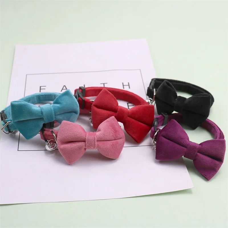 

Pet Collars New Pet Bow Bell Collars Cute Cat Collars Pet Supplies Multicolor Adjustable Pet Dressing Tool Pet Accessories