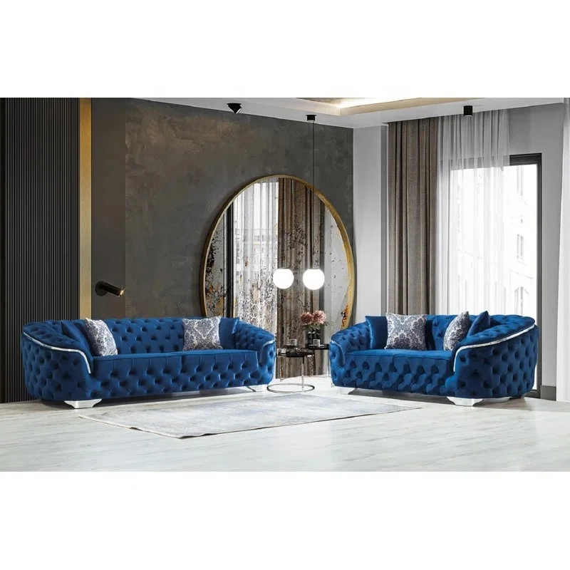 

Factory direct sales of the latest design luxury sofa set 2+3Velvet purple fabric living room sofa for Hotel apartment