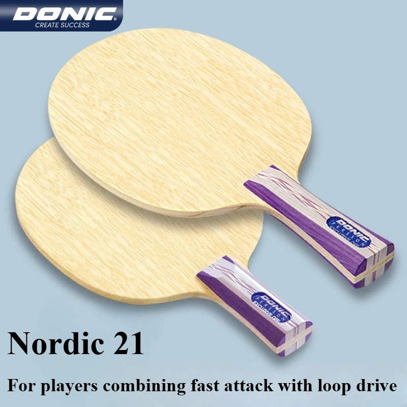 Фото Теннисная ракетка Donic Nordic 21/22 для настольного тенниса, 5-слойное чистое дерево, FL/CS, для топспинов и быстрой атаки №1