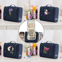 women travel makeup bag toiletry kits organizer bags hanging unisex washing cosmetic storage make up cases flower letter series