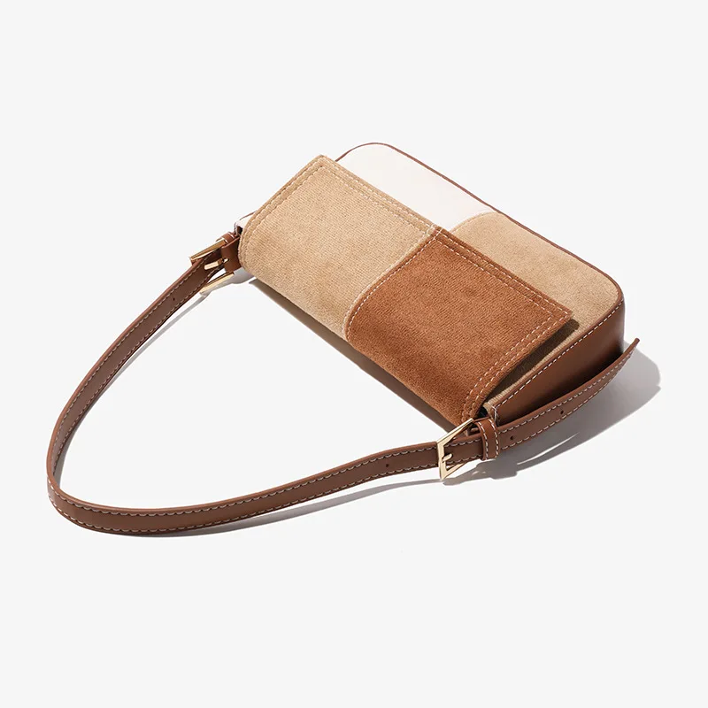 Vintage Women Small Square Shoulder Bags Fashion Design Ladies Underarm Bags Simple Flap Purse Faux Leather Handbags For Female