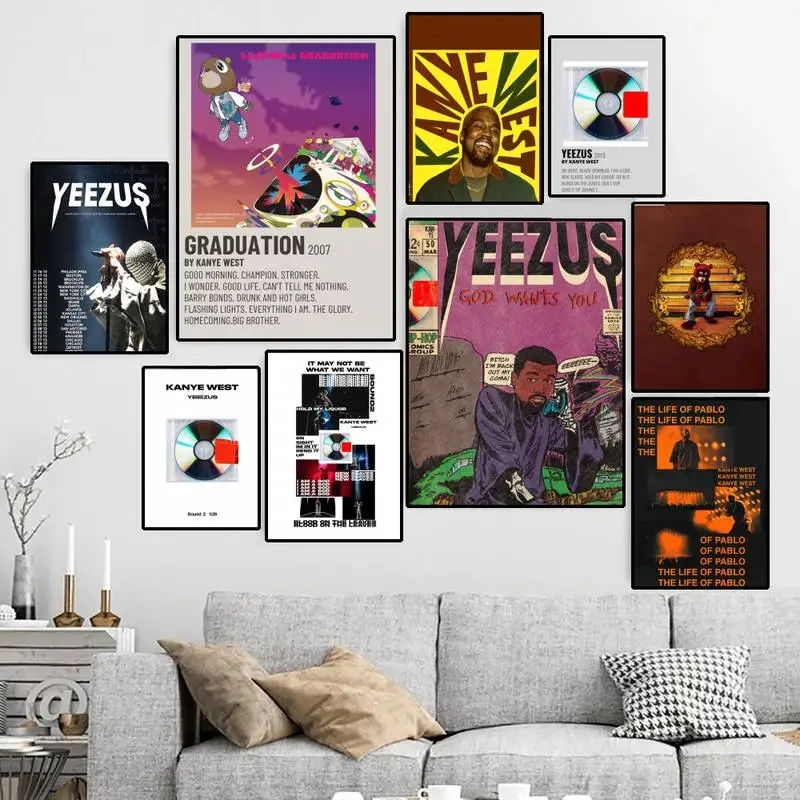 

Pop Singer Kanye West Poster Canvas HD Print Personalized Wall Art Custom Painting