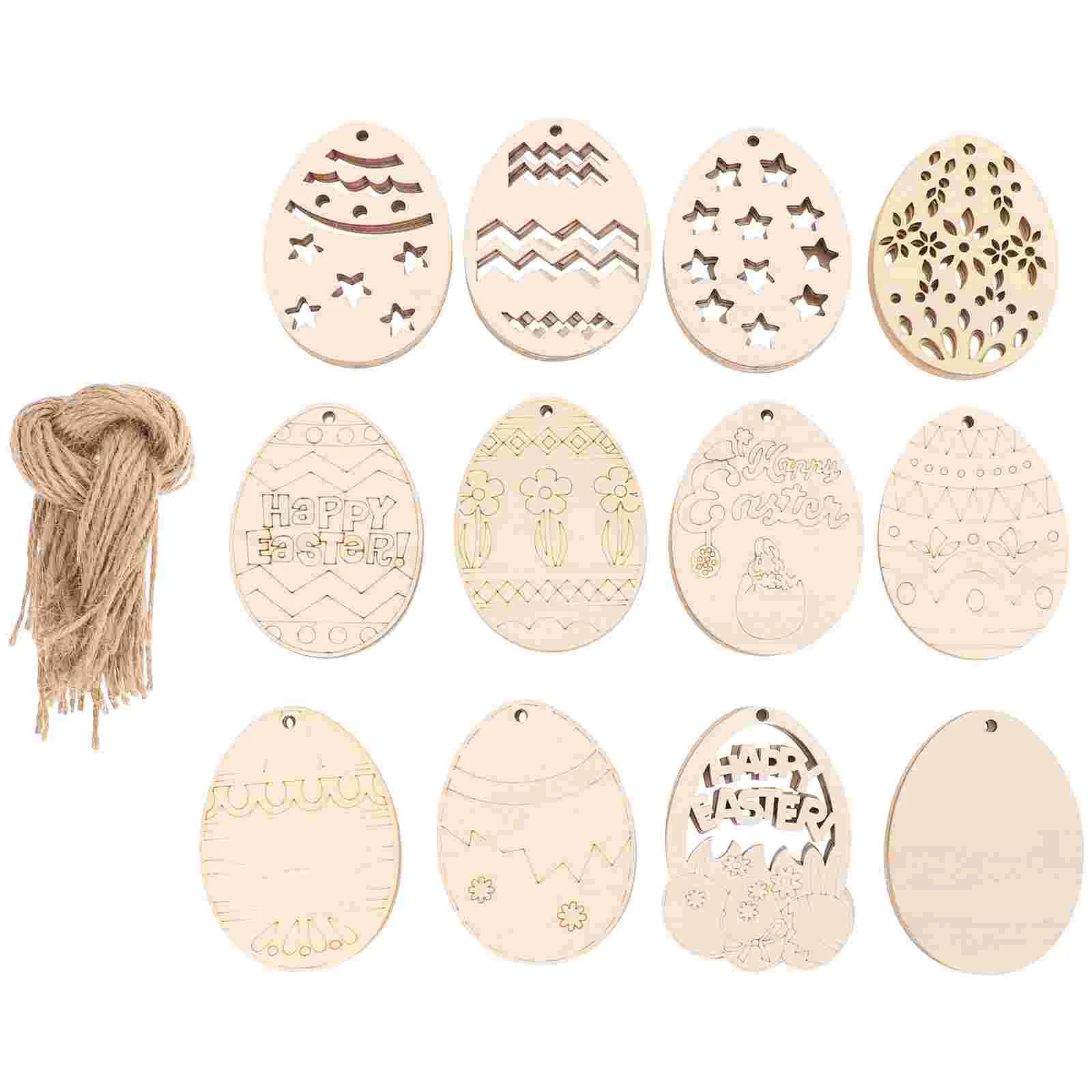 

48Pcs Eggs Wood Slices Wood Discs Wood Eggs Eggs Wooden Slices Wooden Eggs Eggs Wood Cutout Eggs Wooden Cutout