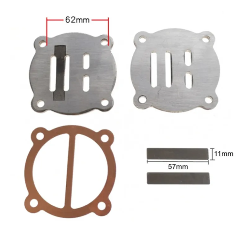

Air Compressor Cylinder Valve Plate Spare Part Set 3 in 1 Hole to Hole 62x62mm Air Pump Fitting 4 Holes