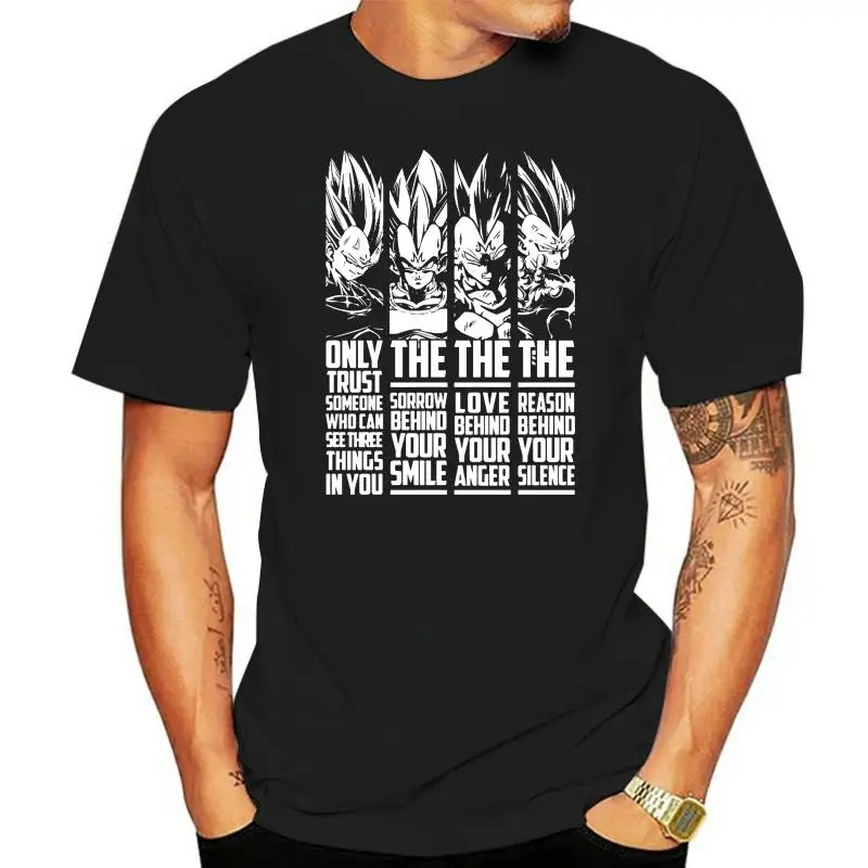 

vegeta quote new - Mens Black T-shirt Tee