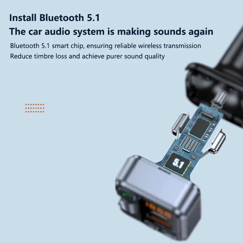 Bluetooth FM-трансмиттер, автомобильное зарядное устройство 20W PD USB-C, быстрое зарядное устройство, автомобильное радио с микрофоном для беспроводных звонков, MP3-плеер (art.: 3920daaaa99a1) - 3920daaaa99a1