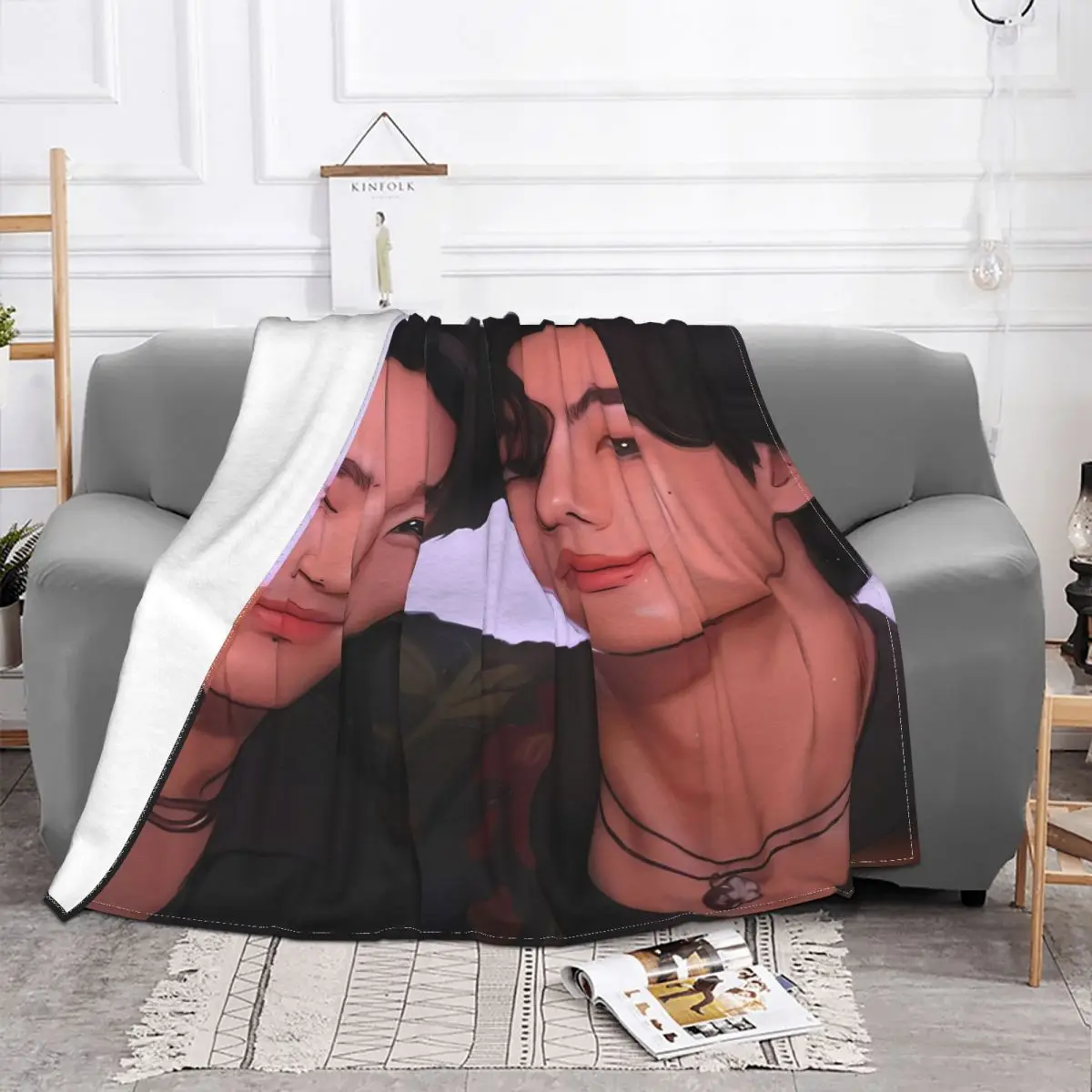 Taekook The Late Show 2021 фотоодеяло покрывало на кровать одеяло мягкое для кровати