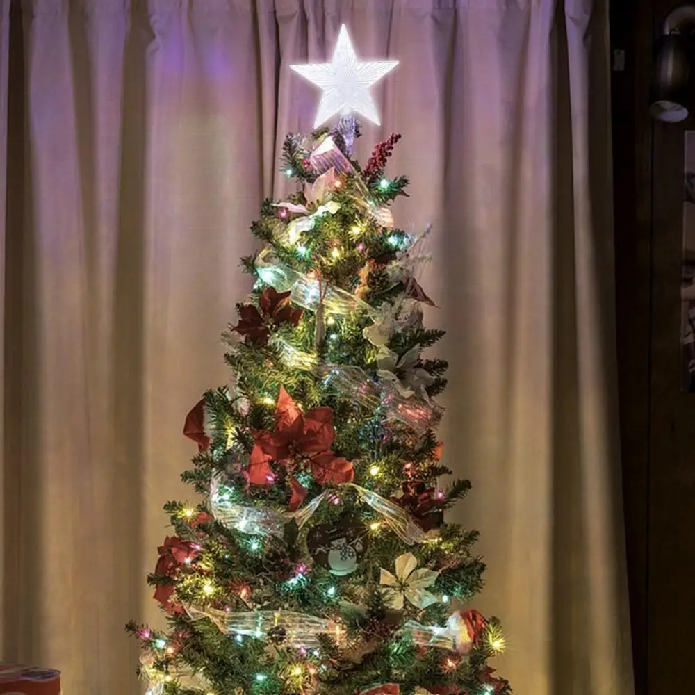 Светящаяся рождественская елка сияющая пятиконечная звезда светодиодная лампа