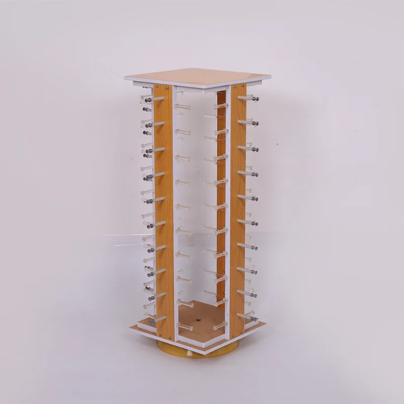Rotary Cabinet Desktop Glasses Display Rack Anti-scratch Paint Wood-grained Glasses Display Rack Is Exquisite and Practical