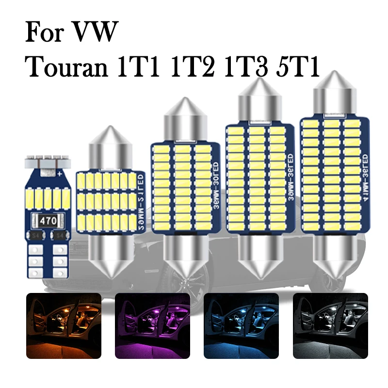 

Car LED Interior Light Canbus For Volkswagen VW Touran 1T1 1T2 1T3 5T1 2003 2004 2005 2006 2007 2008 2016 2017 2020 Accessories