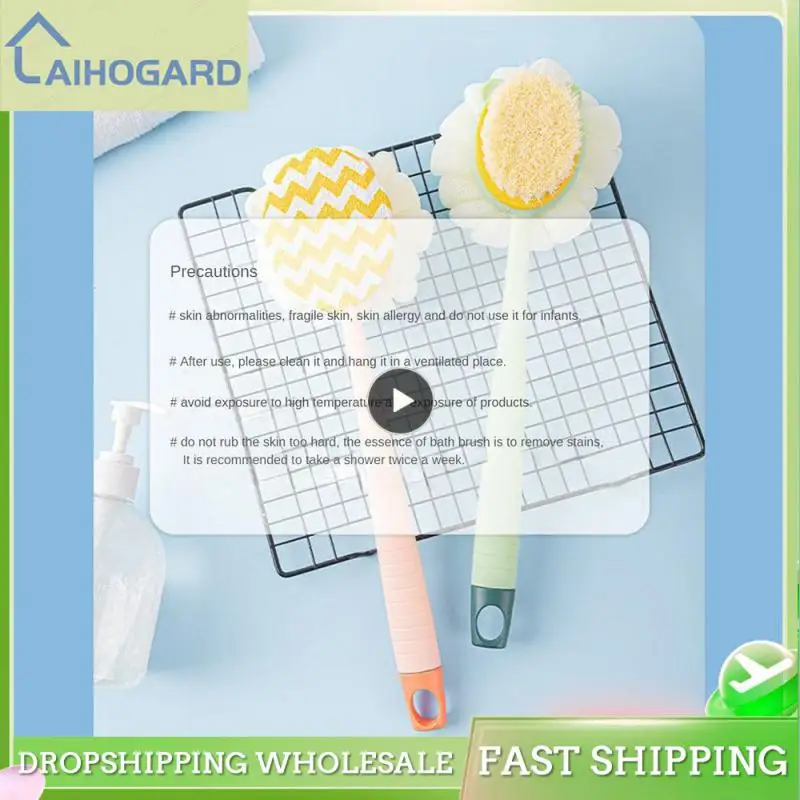 

Soft Hair Rubbing Brush Long Handle Scrub Brush General Double-sided Back Rubbing Brush Bathroom Accessories Detachable Artifact