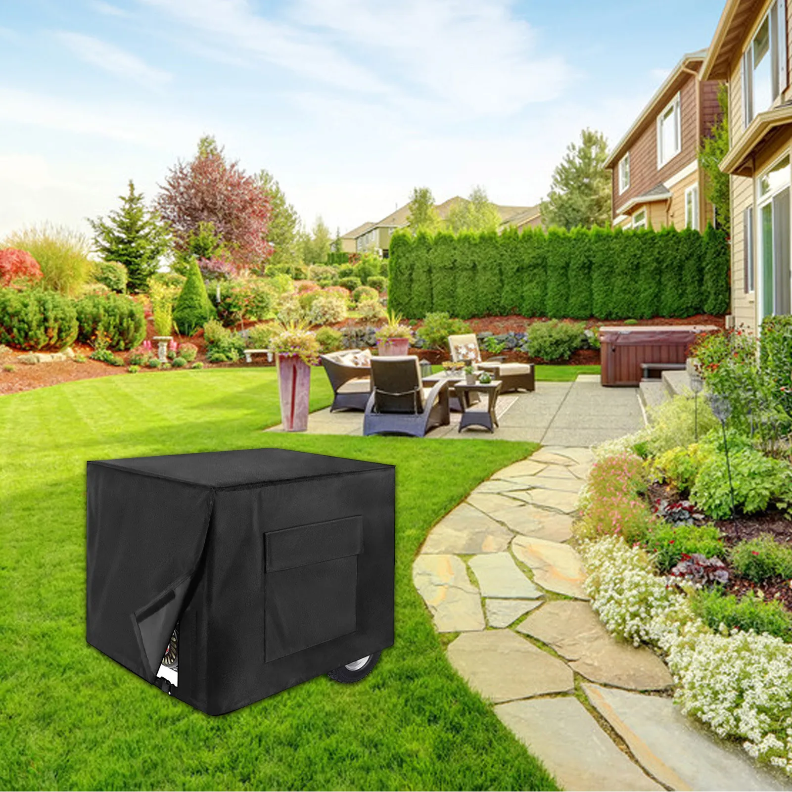 

Outdoor Generator Covers Waterproof Heavy Duty 600D Polyester Cover 3 Sizes Optional Universal For 5500-15000 Watt Portable