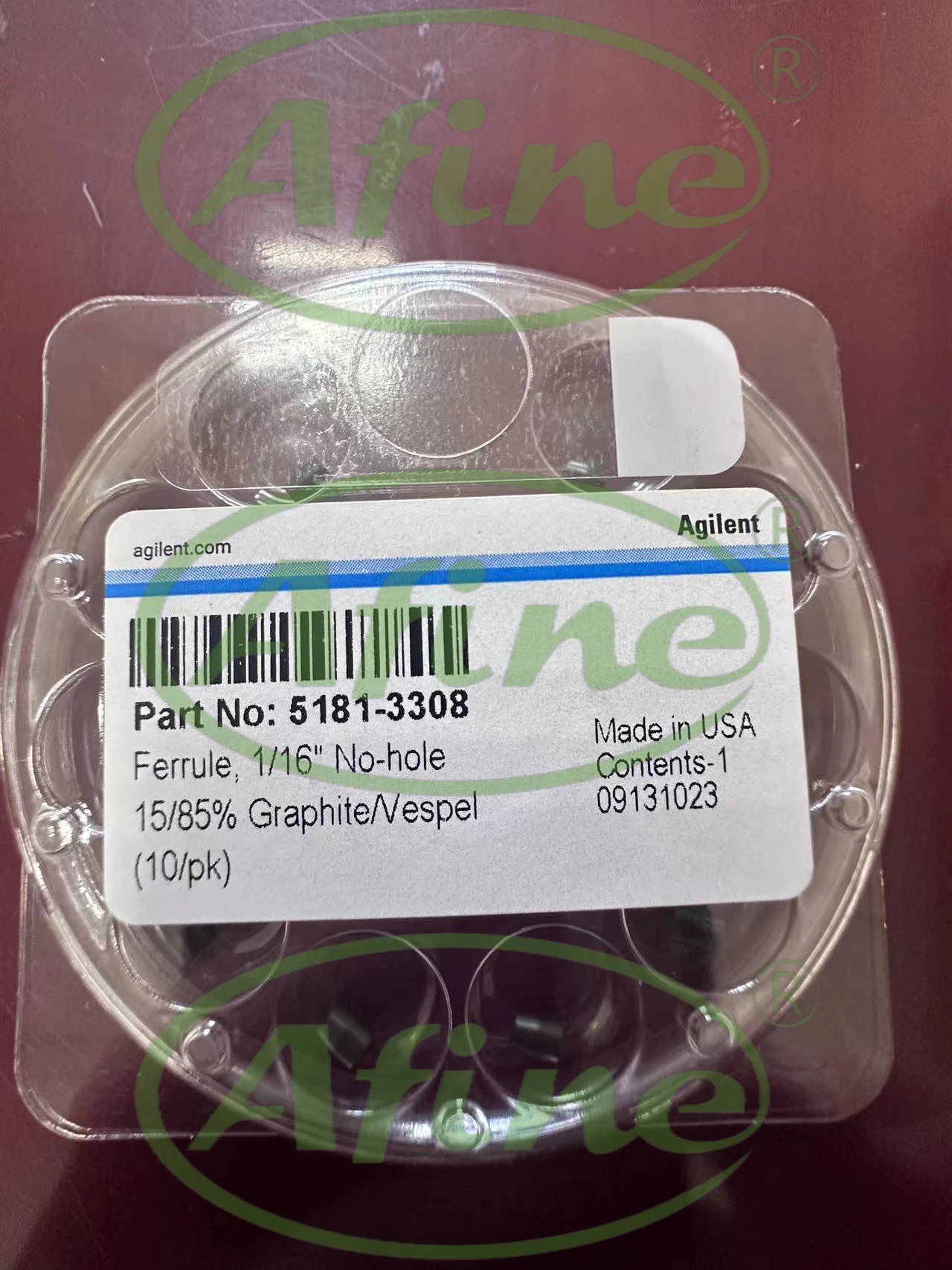 Наконечник AFINE Agilent GC/MS (5181-3308) без отверстия 15% графита/85% Vespel 10 шт.