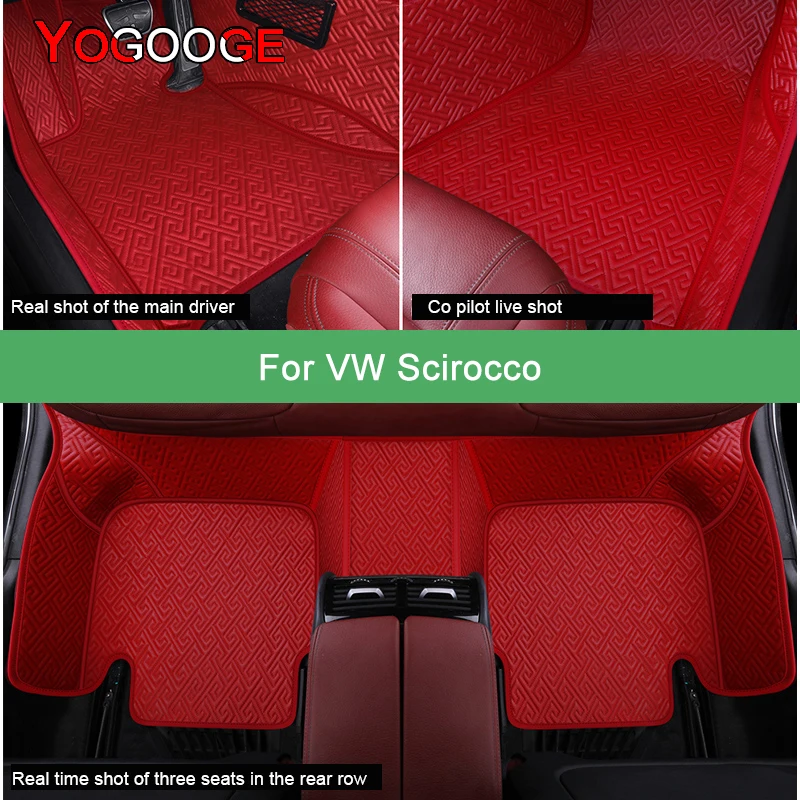 YOGOOGE Car Floor Mats For VW Scirocco Luxury Auto Accessories Foot Carpet